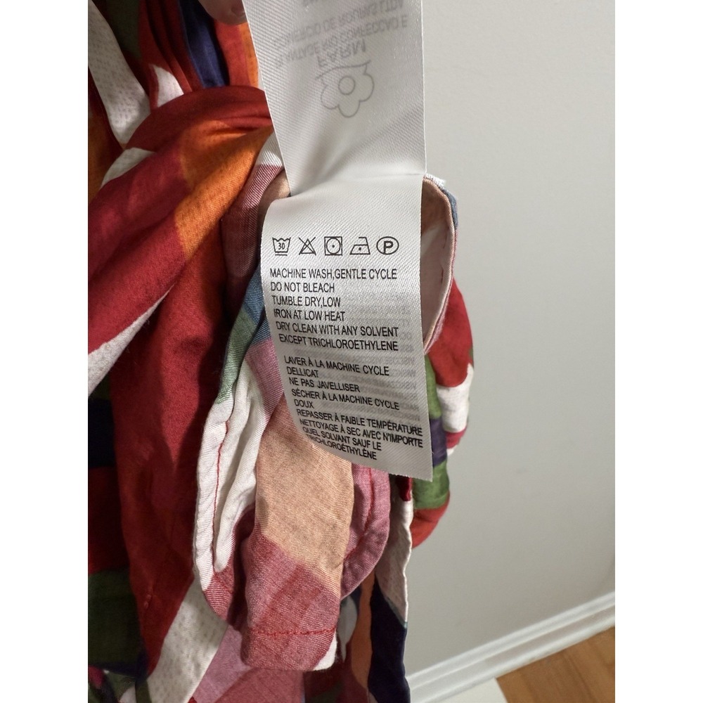Farm Rio Anthropologie Jumpsuit Sz L Halter Mock Neck Gingham Colorful Festival - Picture 7 of 12